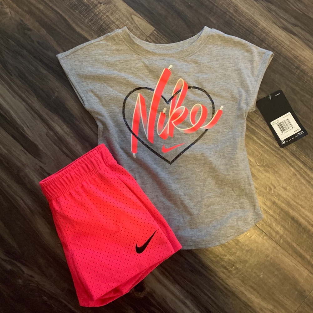 NWT Nike Pink and Gray Girls Set Size 4